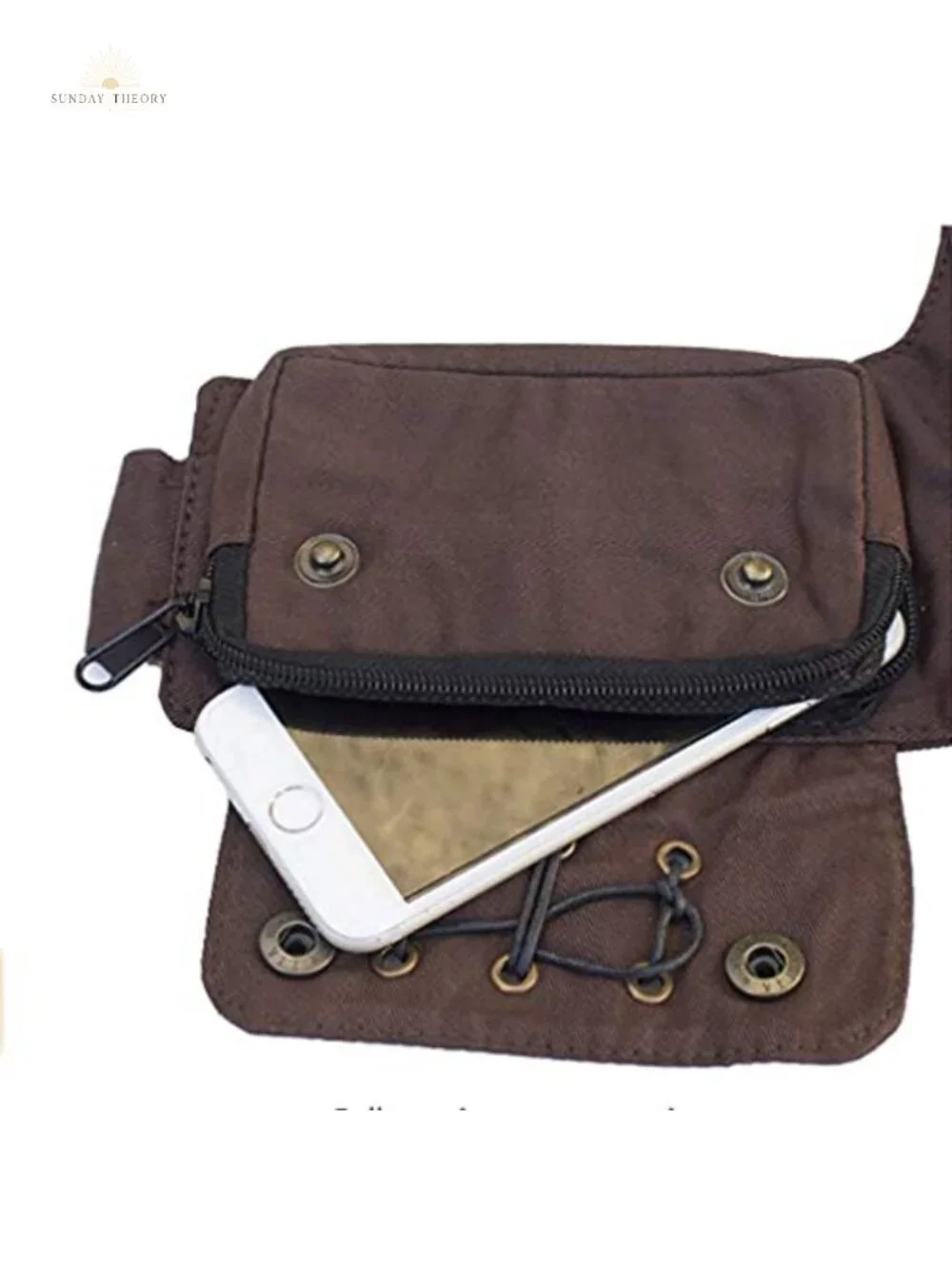 Women's Cotton Lace Waist Bag Fanny Pack with Adjustable Belt